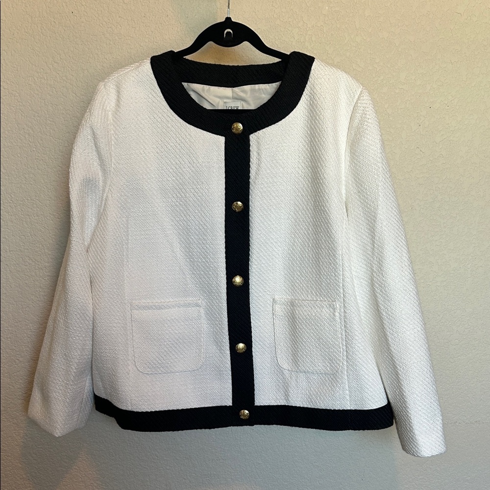 J. Crew White and Black Jacket